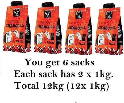 Instant Light Charcoal 12kg (12 x 1kg bags) Instant Lighting Charcoal Char coal BBQ Barbecues