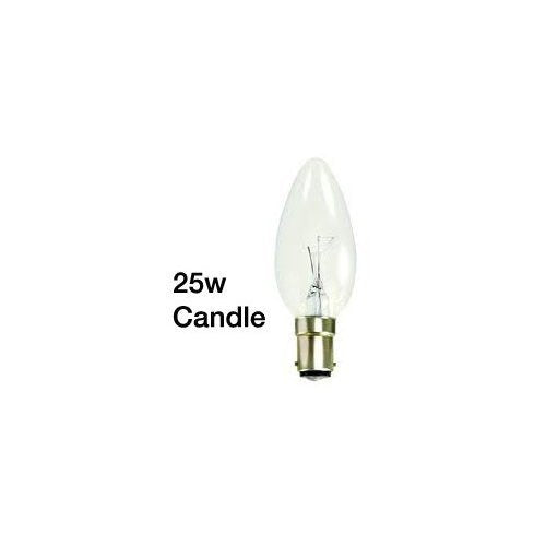 10x 25W Clear Candle Ball Bulb (SBC Base) 240V
