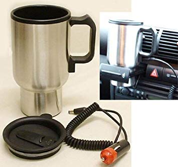 12V Car Auto Heated Thermal Travel Mug Cup No Spill Lid by Branded