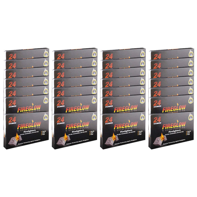Tiger Tim Fireglow 672 Cubes Firelighters Superior Lignite Mess-Free Safe Odourless Instant Fire Starters for Wood Burners Barbecues Stoves Grills Campfires