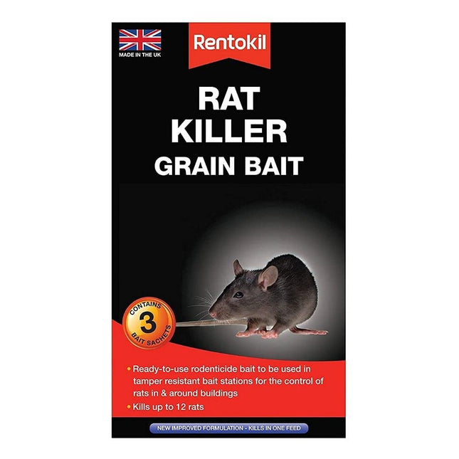 2XRat Killer Grain Bait, Black, 4 x 10.5 x 18.5 cm