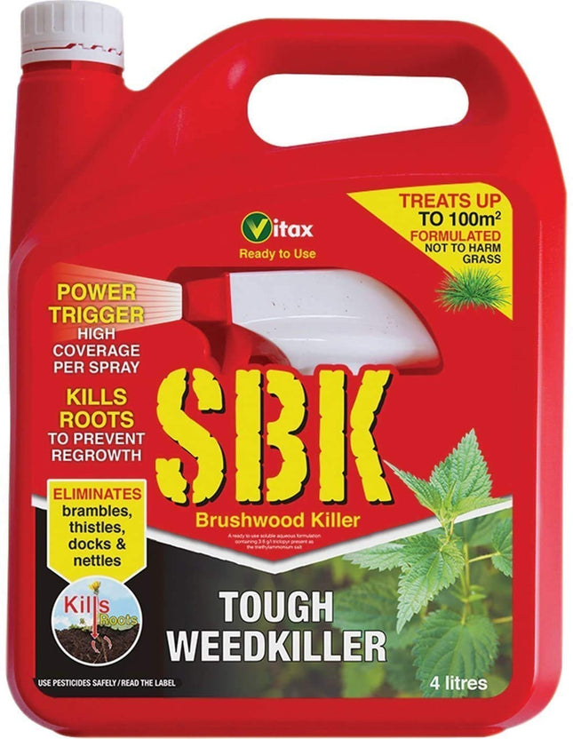 Vitax 2x SBK 4 L RTU Tough Weed Killer Brushwood Tree Stump Bramble Nettle