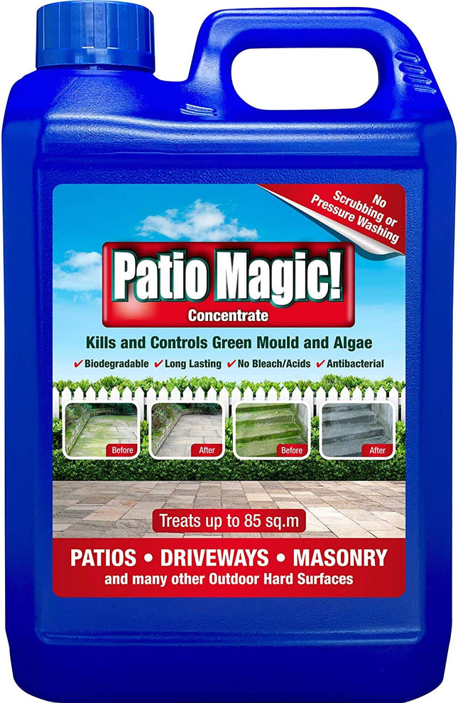 Value Pack of 2 (Save on Postage) - Patio Magic! 2.5 Litres Liquid Concentrate Mould, Algae and Moss Killer