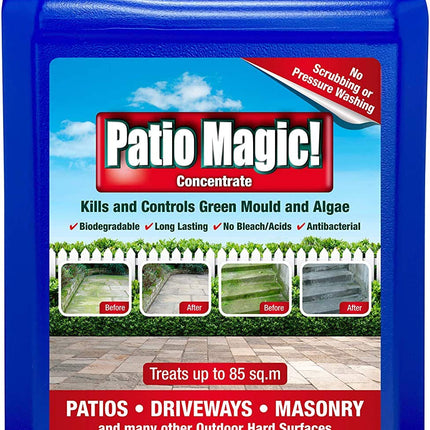 Value Pack of 2 (Save on Postage) - Patio Magic! 2.5 Litres Liquid Concentrate Mould, Algae and Moss Killer