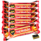 9 X ZIP Firelog. Instant Smokeless Fuel - DEFRA Approved! Fast Lighting Clean Burning, Easy, Cosy Fire for up to 90 Minutes & Tigerbox Safety Matches