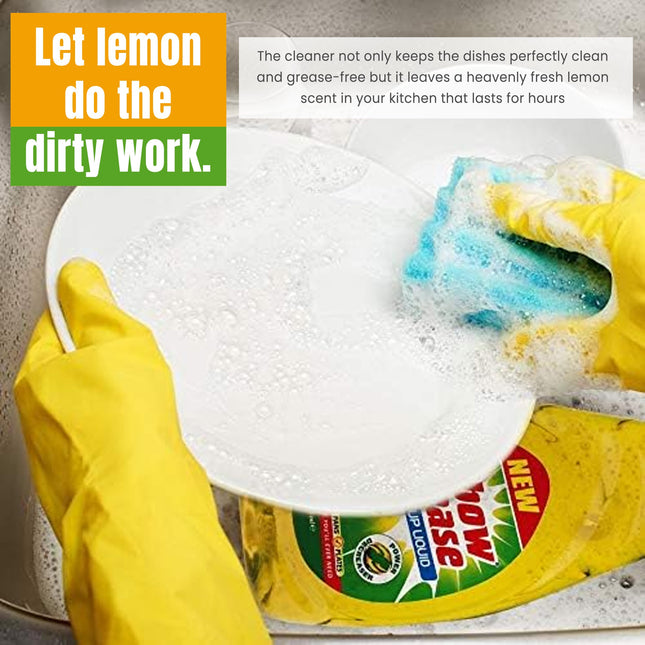 Valuehive Elbow Grease Lemon fresh Washing Up Liquid - Power Degreaser for Glasses Pans and Plates - 3 x 600ml