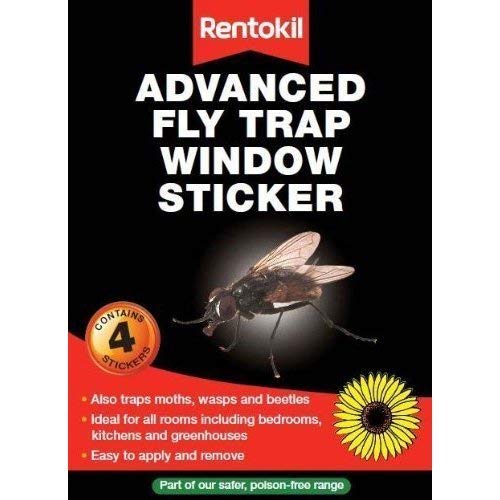 3 x Fly Traps Window Stickers Kills Flies Fly Trap 4 Pack For Greenhouses