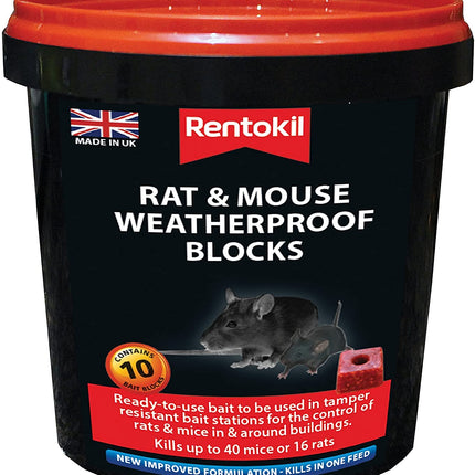 3XRat and Mouse Weatherproof Blocks, Black, 11.5 x 11.5 x 11.5 cm
