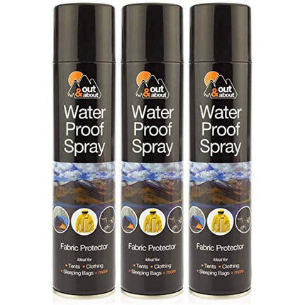 3 x Waterproof Spray Ideal For Tent Sleeping Bags, Rucksacks, Shoes, Boots & Umbrellas Outing Fishing Camping Fabric Protector 300ml by Wilsons Direct