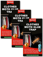 VALUE PACK of 3 Rentokil Clothes Moth Glue Traps - Natural Moth Traps