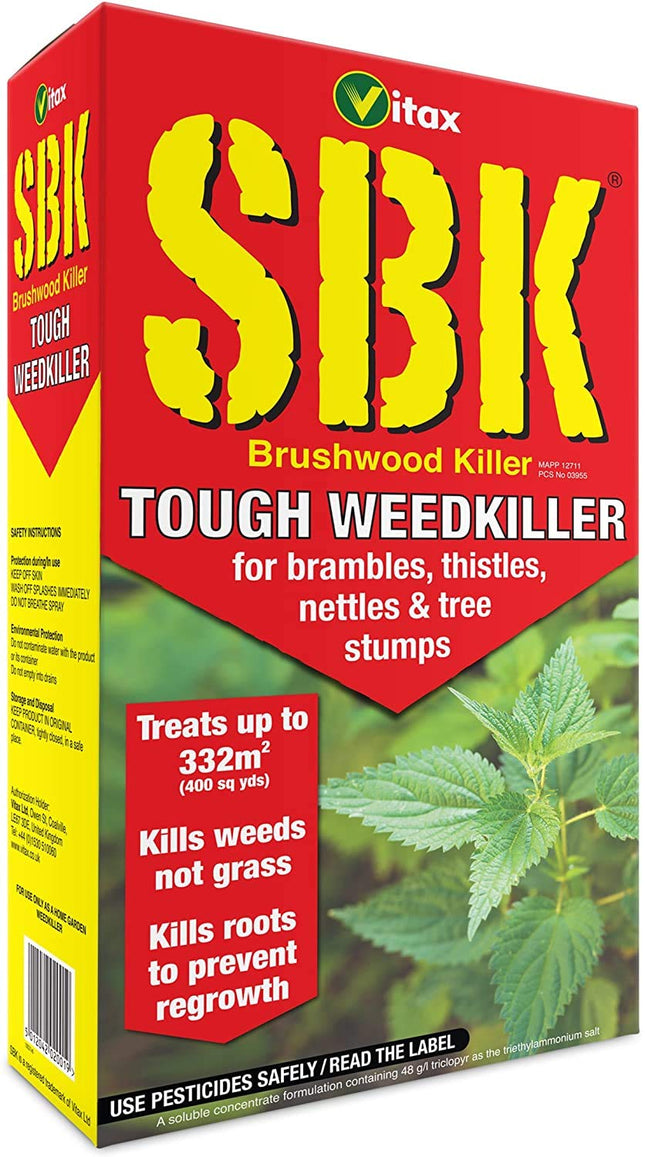 Vitax 3 x Packs SBK 1 L Tough Weed Killer Brushwood Tree Stump Bramble Nettle