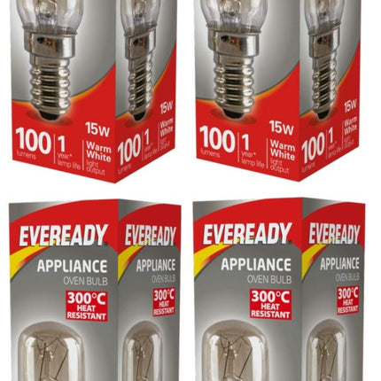4x Eveready Appliance Bulb 15W