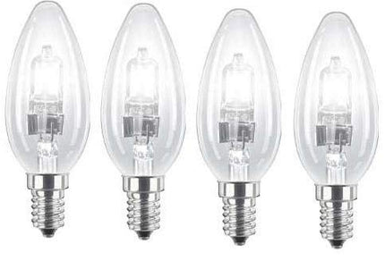 28W Candle Halogen SES E14 Small Edison Screw Light Bulb Dimmable Pack of 4