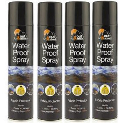 4 X 300ml Water Proof Spray Fabric Protector Tents Camping Fishing Hiking Clothe