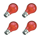 4 x 40W Red Fireglow Light Bulbs Bayonet BC B22 for flame Effect Electric Fires