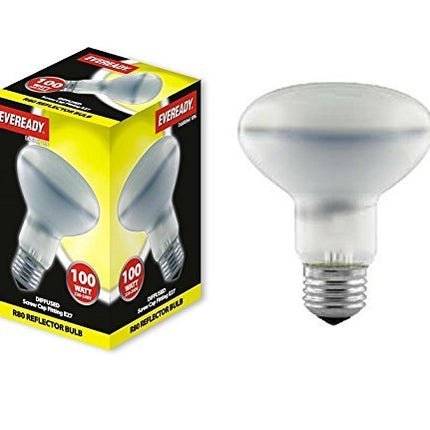 10x Reflector R80 100 Watt Light Bulbs ES E27 Large Screw Cap Lamps 100w