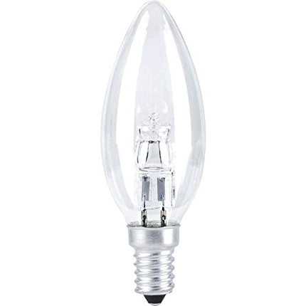 Status 28w 37w Watt E14 SES Small Screw In Clear Halogen Saver Candle Light Bulb x 10