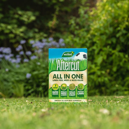 Aftercut All in One Lawn Feed, Weed and Mosskiller 80m2 Box