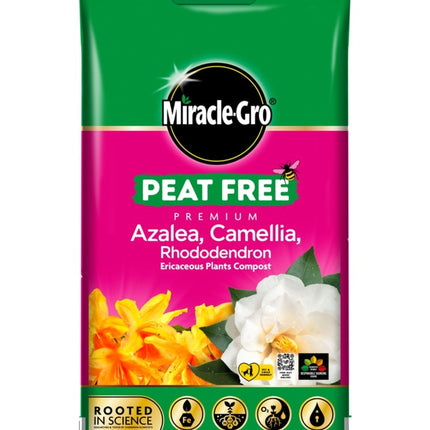 Miracle-Gro Peat Free Azalea Camellia Rhododendron Ericaceous Potting Compost 10L Bag
