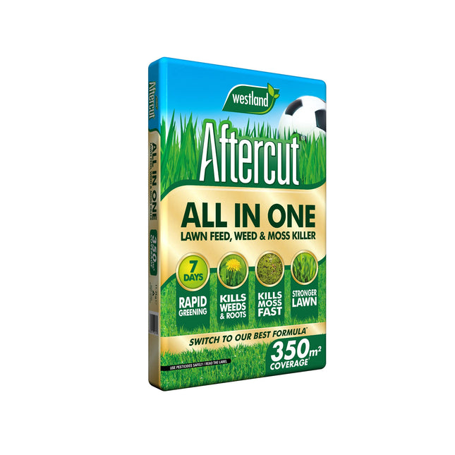 Aftercut All in One Lawn Feed, Weed and Mosskiller 350m2 Bag