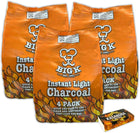 Big K Instant Light Charcoal 12kg (12 x 1kg bags) Instant Lighting Charcoal Char coal BBQ Barbecues with KasaBona Safety Matches