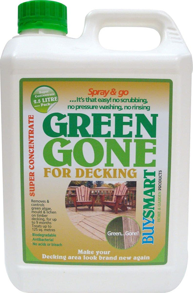 Buysmart Products 2.5L Green Gone Decking Super Concentrate Algae Mould/Moss Killer