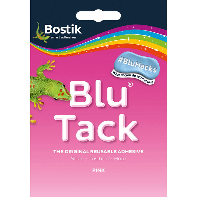 Bostik Blu Tack Pink, Multipurpose Reusable Adhesive, Clean, Safe & Easy to Use, Non-Toxic, 60g