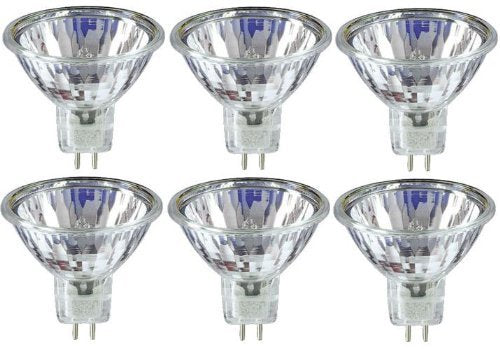 6 x STATUS 20W 12V Dichroic MR11 GU4 Halogen Lamp, Low Voltage Dimmable Reflector GU 4 Spot Light Bulbs, Cool Beam, 3 Years Life, 30° Beam Angle/ Flood