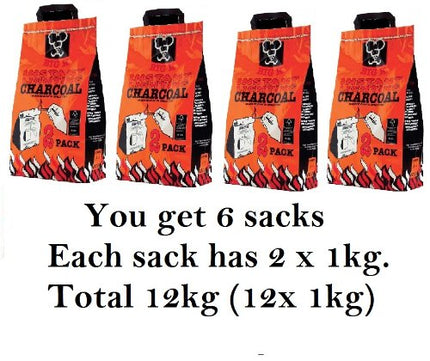 Instant Light Charcoal 12kg (12 x 1kg bags) Instant Lighting Charcoal Char coal BBQ Barbecues