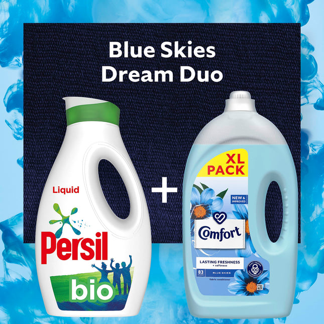 Comfort Blue Skies Fabric Conditioner with Stay Fresh technology for 100 days of freshness + fragrance* 4x 2.49 L (332 washes)