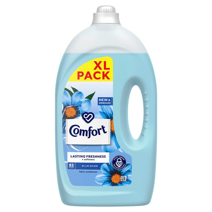 Comfort Blue Skies Fabric Conditioner with Stay Fresh technology for 100 days of freshness + fragrance* 4x 2.49 L (332 washes)