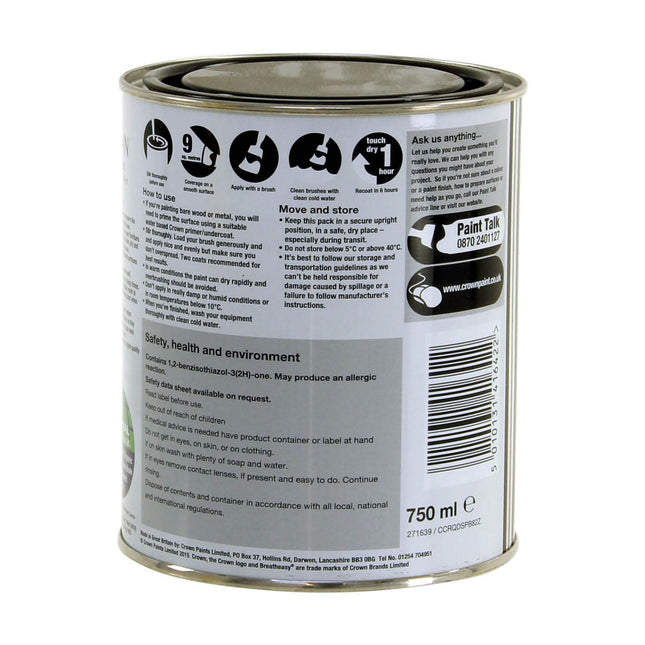 Crown Retail Quick Dry Satin Pure Brilliant White, 750ml