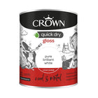 Crown Quick Dry Gloss Pure Brilliant White 750ml Wood & Metal, Internal & External