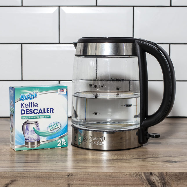 Duzzit Kettle Descaler Limescale Remover Easy To Use Drop In Sachet, Blue, (Pack Of 2)