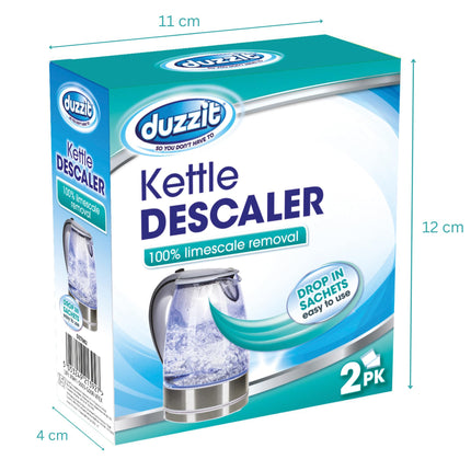 Duzzit Kettle Descaler Limescale Remover Easy To Use Drop In Sachet, Blue, (Pack Of 2)
