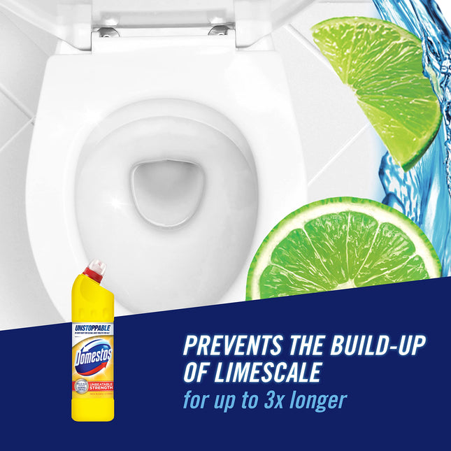 Domestos Citrus Fresh Thick Bleach eliminates 99.9% of bacteria and viruses disinfectant to protect against germs 9x 750 ml