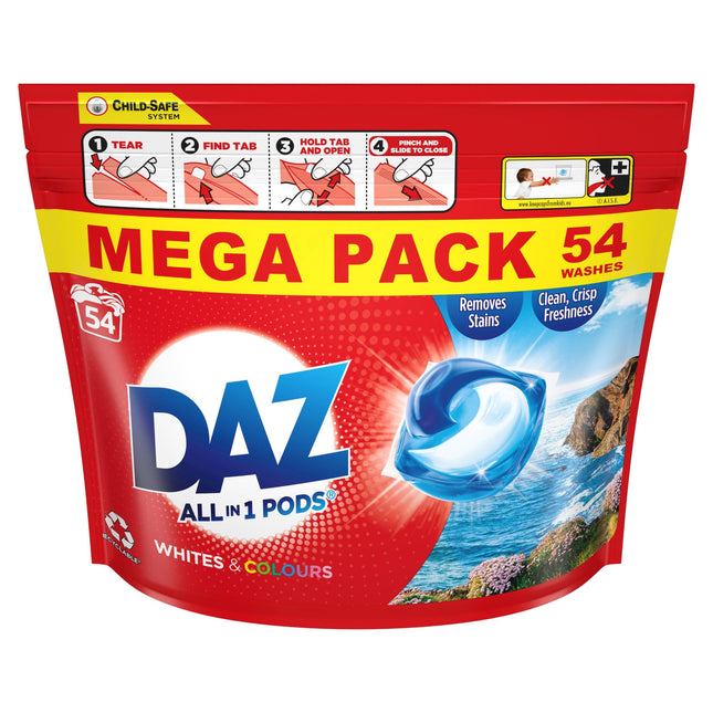 DAZ All-in-1 PODs Washing Liquid Capsules, 54 Washes