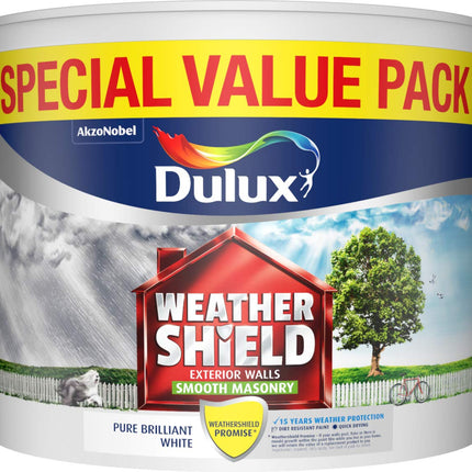 Dulux Weathershield Smooth White Masonry,Acrylic Paint 7.5L