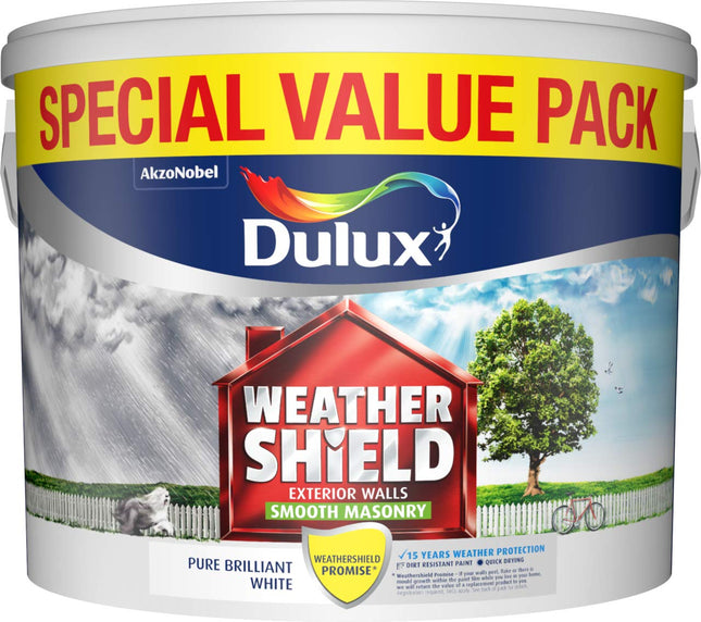 Dulux Weathershield Smooth White Masonry,Acrylic Paint 7.5L