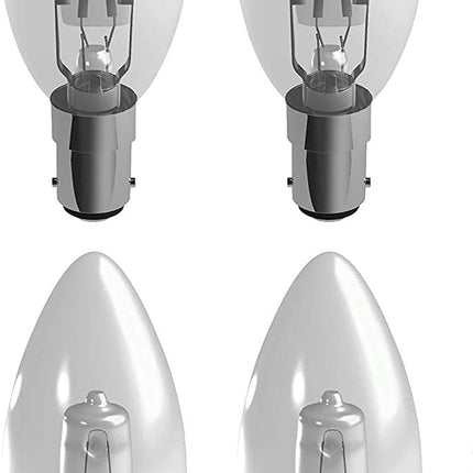 Heathfield Eco Halogen 42W Small Bayonet Cap SBC Clear Halogen Candle Lamp Bulb - Pack of 10