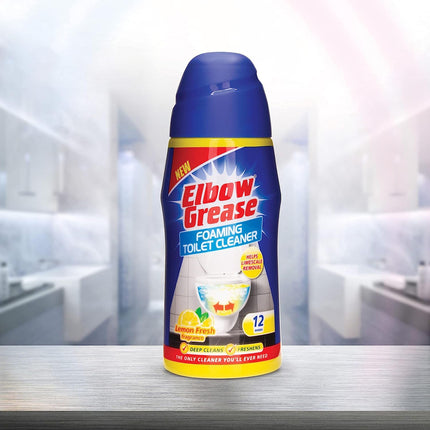 3 x Elbow Grease Foaming Toilet Cleaner, Deep Cleaning Action, Lemon Fresh Fragrance 500g