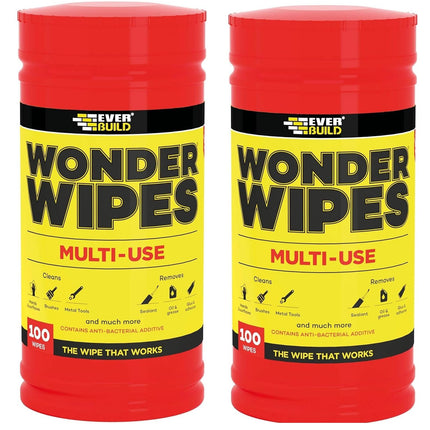 2 x Everbuild Multi-Use Wonder Wipes Trade Tub Cleans just About Anything from Hands