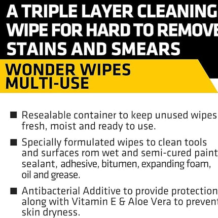 2 x Everbuild Multi-Use Wonder Wipes Trade Tub Cleans just About Anything from Hands