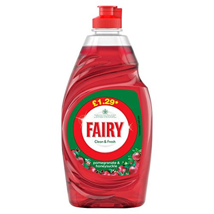 ( 10 Pack ) Fairy Clean & Fresh Washing Up Liquid Pomegranate & Honeysuckle 433ML