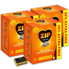 3 X Packs of 20 ZIP Fast & Clean Wrapped Firelighters for Open Fires, BBQs, Stoves, Chimineas & Tigerbox Safety Matches