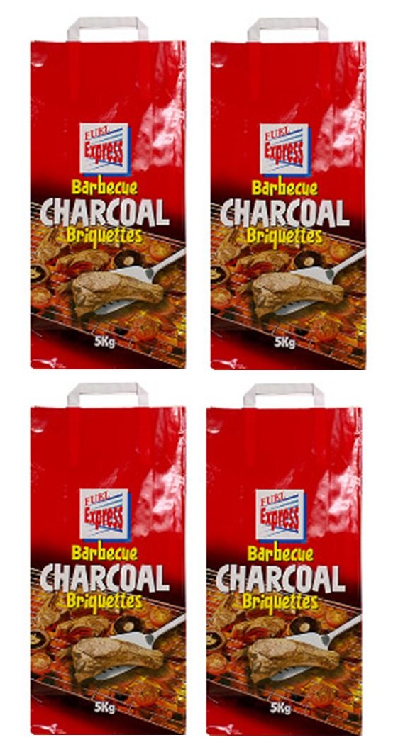 4 x 5KG Bags Of Fuel Express BBQ Barbecue Charcoal Briquettes