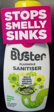 Buster Plughole Sanitiser Citrus Active Gel Kills Germs 300ml