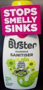 Buster Plughole Sanitiser Citrus Active Gel Kills Germs 300ml