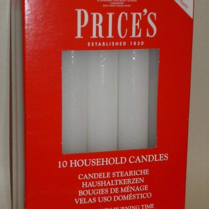 3 X Household Candles, Pack of 10, White