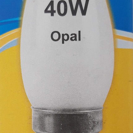 40w Pearl Frosted Opal Candle Light Bulb Lamp BC Bayonet B22 Pack of 4